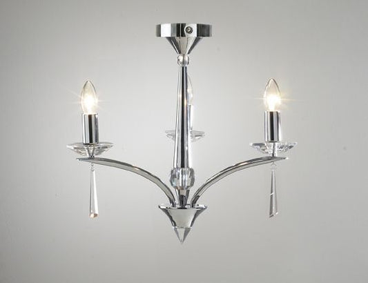 Hyperion Three-Light Crystal Flush Mount