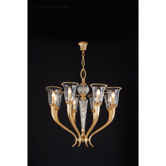 Gallery 8-Light Crystal Chandelier with Glass Shade