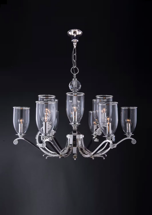 Gallery 12-Light Crystal Chandelier with Glass Shade