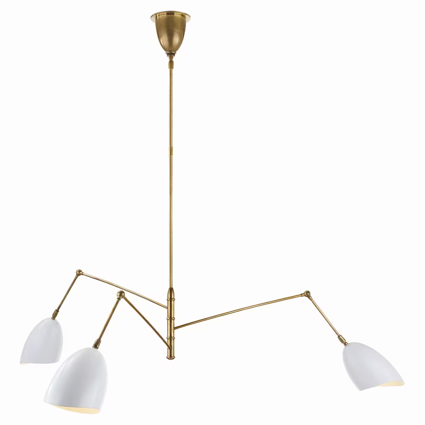 Sommerard Triple-Arm Chandelier in Hand-Rubbed Antique Brass