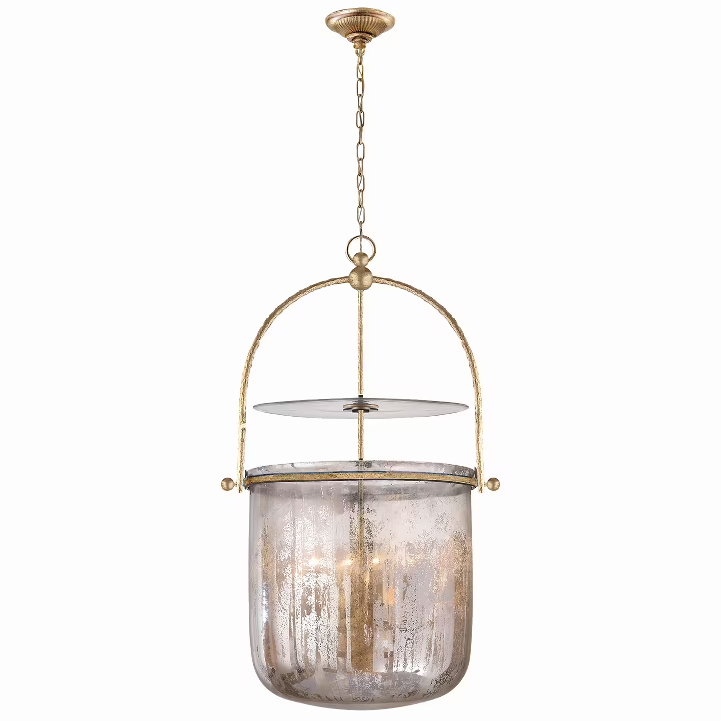 Lorford Smoke Bell Pendant Lantern with Mercury Glass