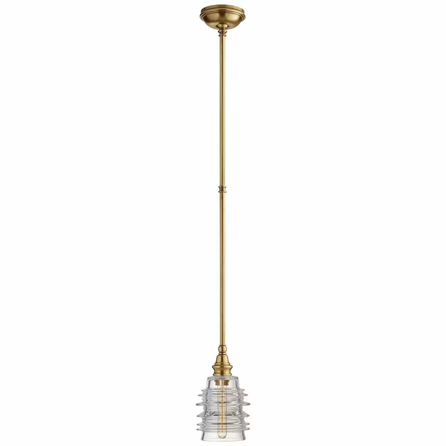 Covington Wide Clear Glass Adjustable Pendant