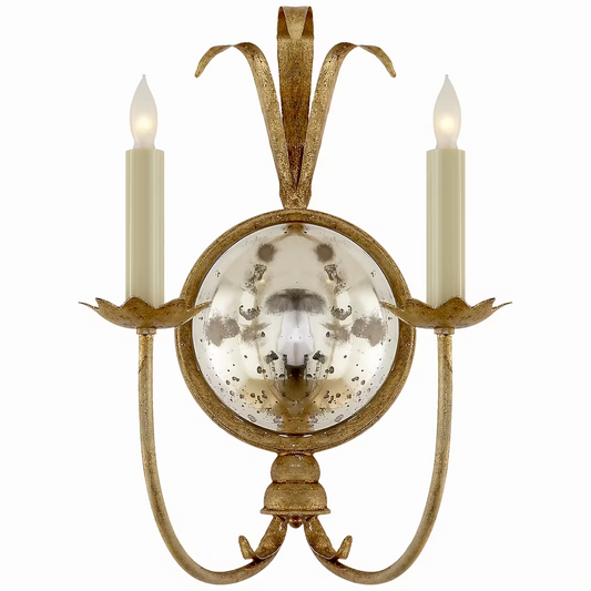 Gramercy Double Wall Light in Gilded Iron