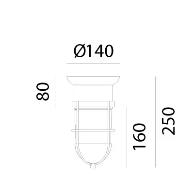 Garden Outdoor Brass Ceiling Light