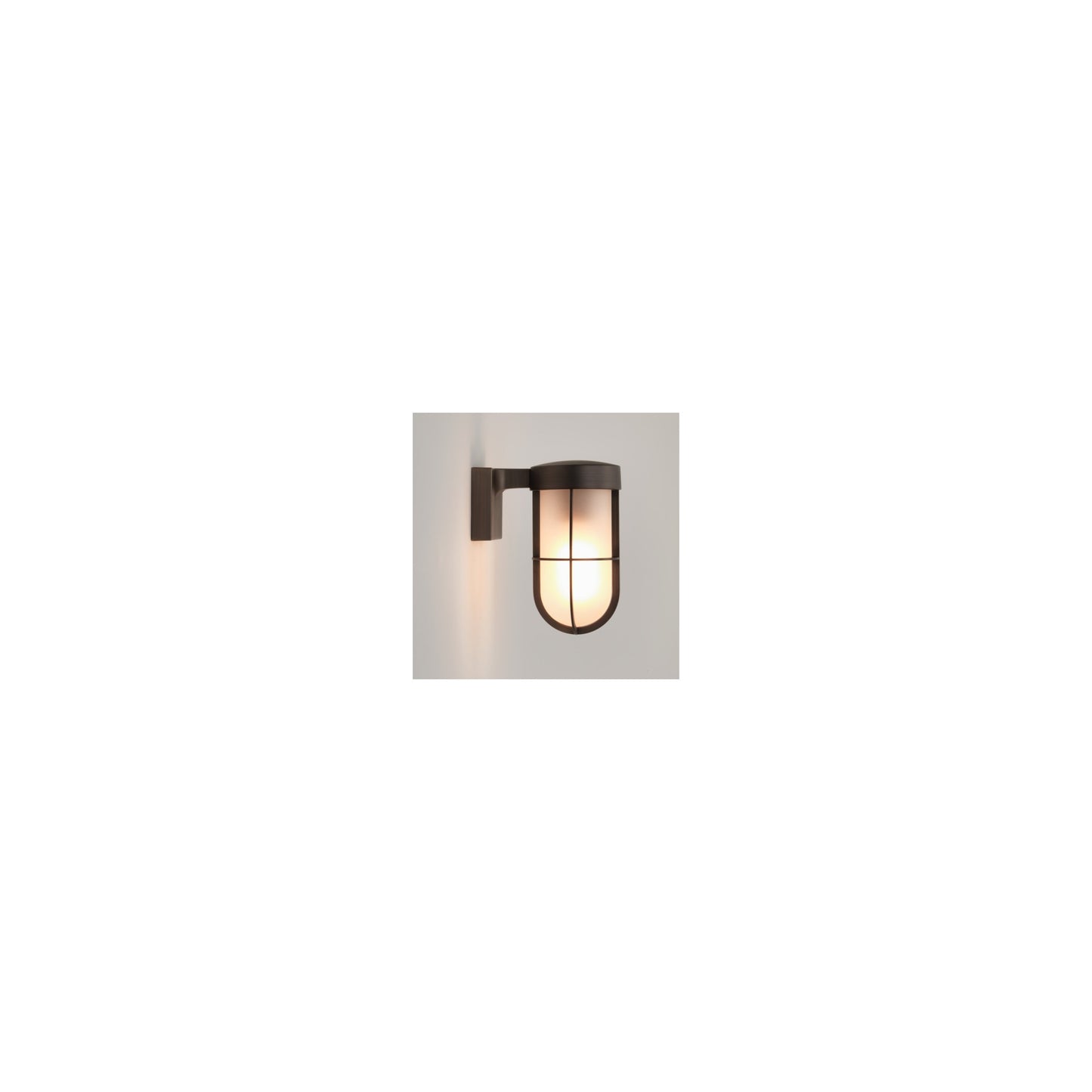 Cabin Exterior Bronze Wall Light with Frosted Glass