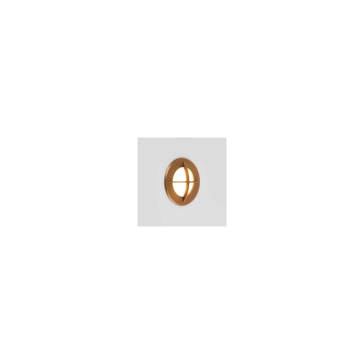 Arran Round Coastal Exterior Wall Light in Solid Brass