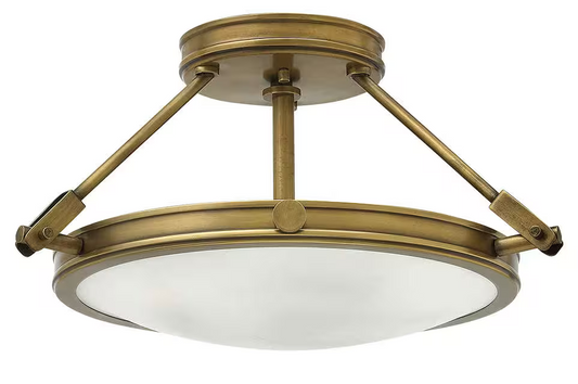 Collier Semi Flush Heritage Brass