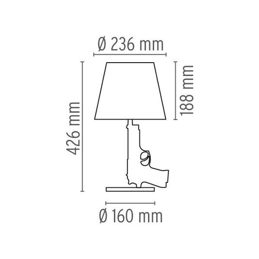 Gun Small Beside Table Lamp