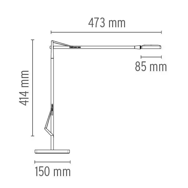 Kelvin Edge Base Adjustable Chrome LED Table Lamp with Die-Cast Aluminium Head