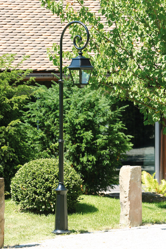 Avenue 2 Large Clear Glass Swan Neck 3000K LED Lamp Post