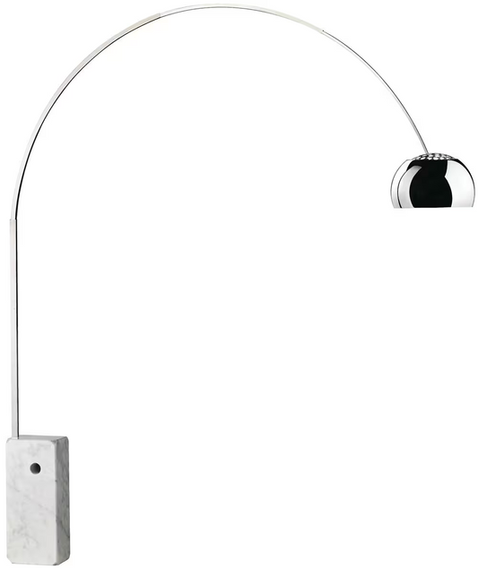Arco LED Floor Lamp Marble Base with Aluminum Direct Light