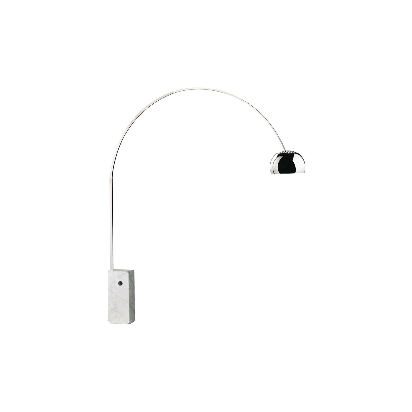 Arco LED Floor Lamp Marble Base with Aluminum Direct Light