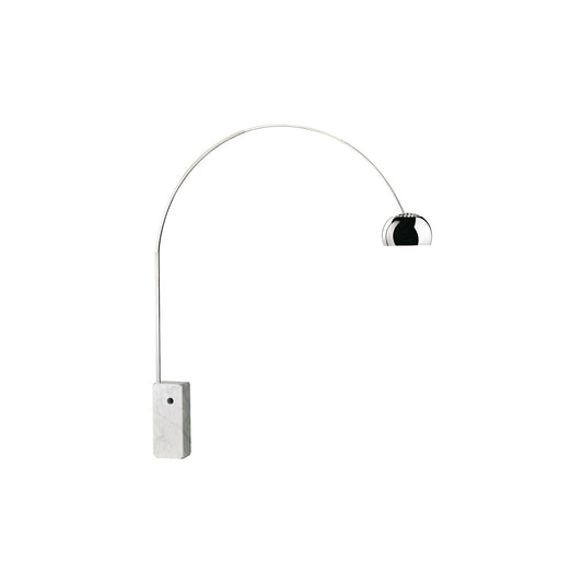 Arco LED Floor Lamp Marble Base with Aluminum Direct Light
