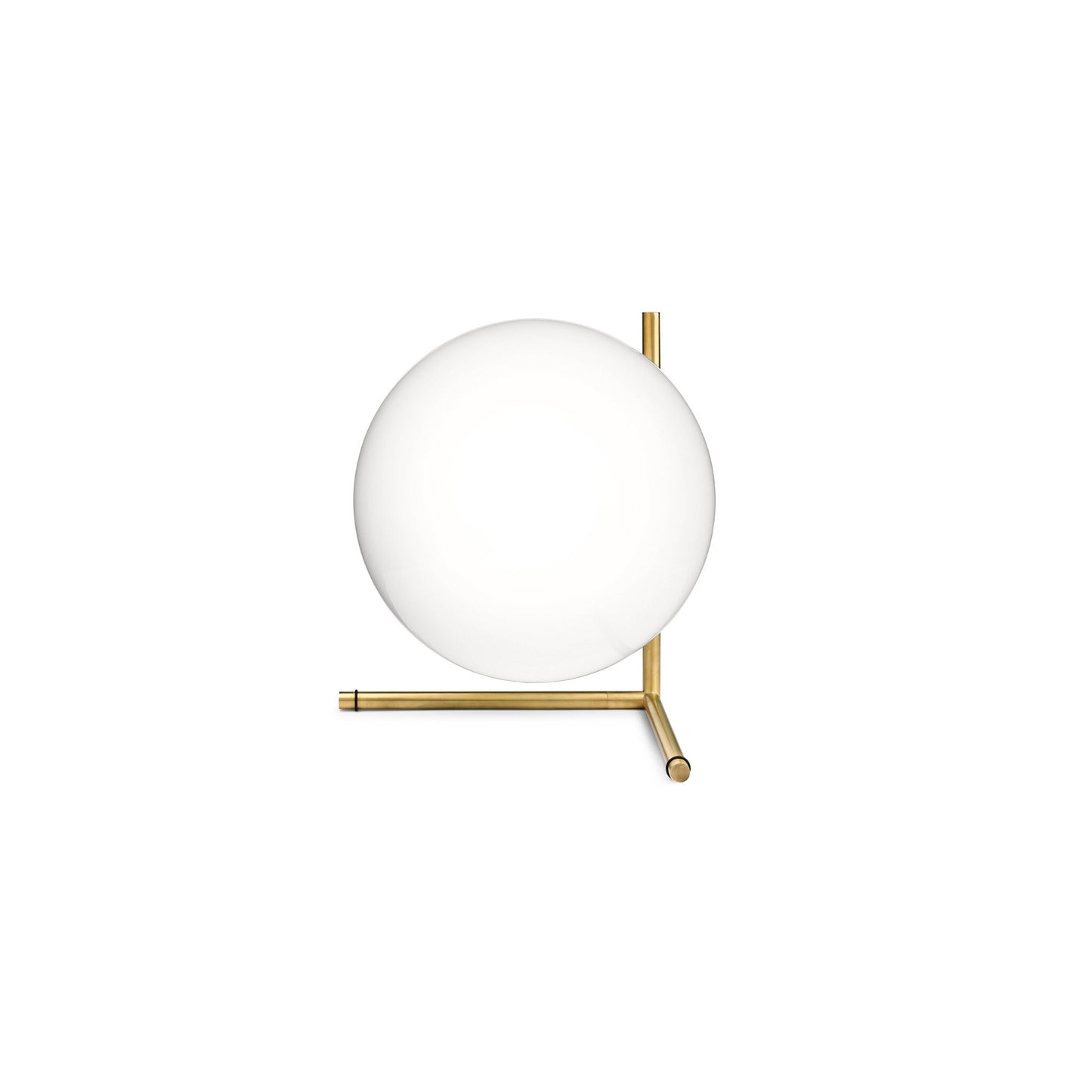 IC T2 Chrome Steel Table Lamp with Blown Glass Opal Diffuser