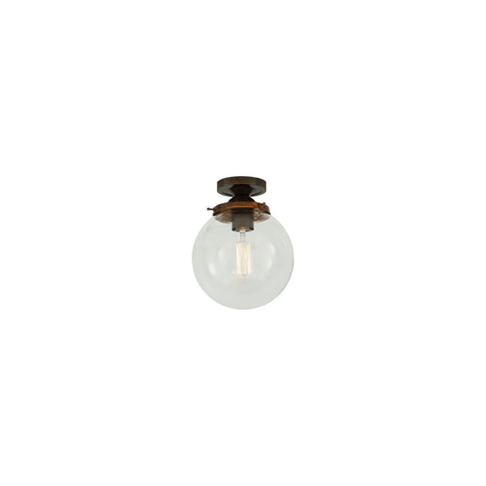 Riad Clear Glass Globe Flush Ceiling Light