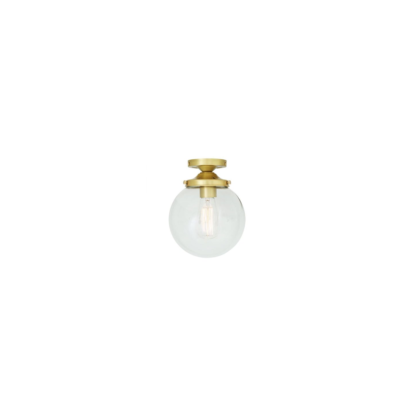 Riad Clear Glass Globe Flush Ceiling Light