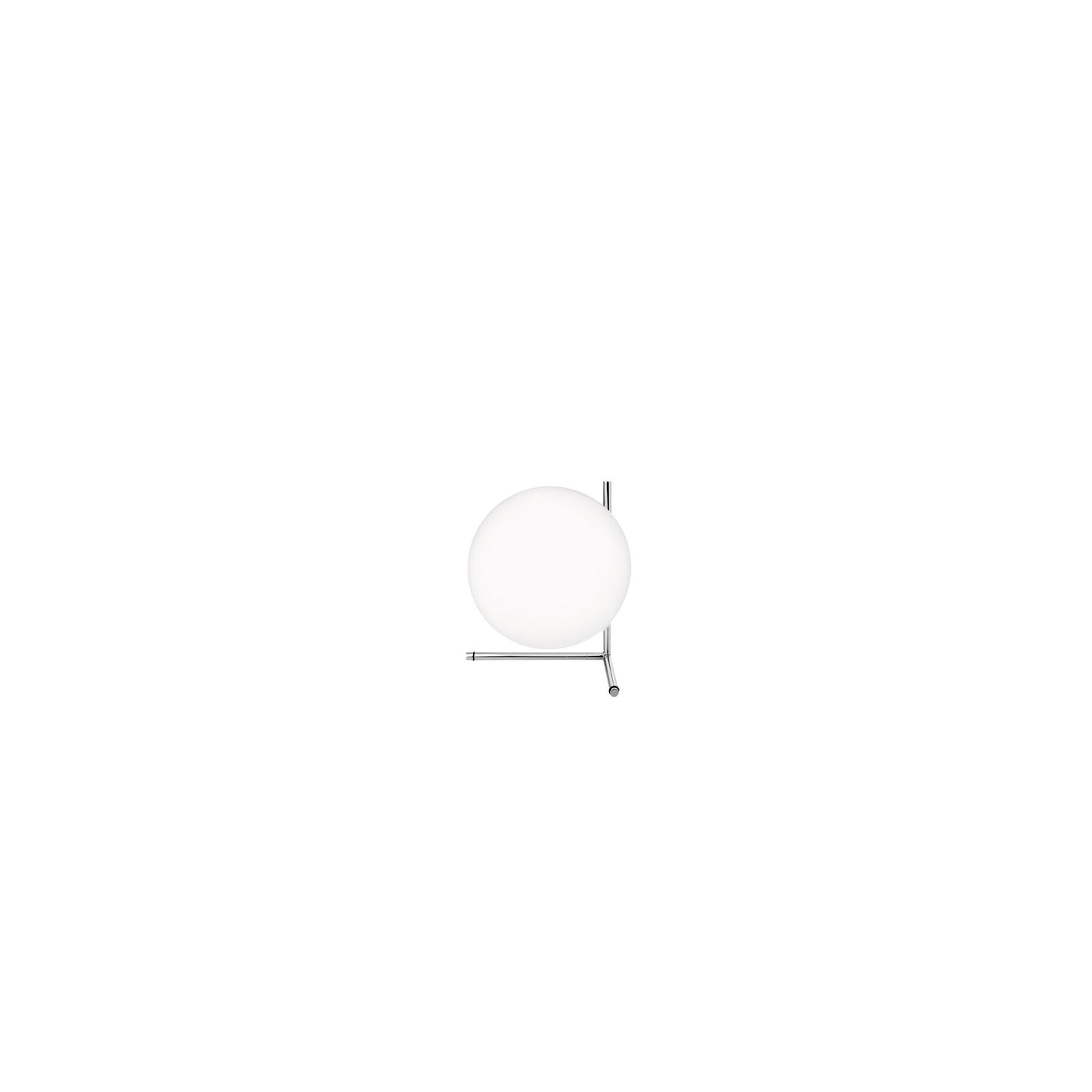 IC T2 Chrome Steel Table Lamp with Blown Glass Opal Diffuser