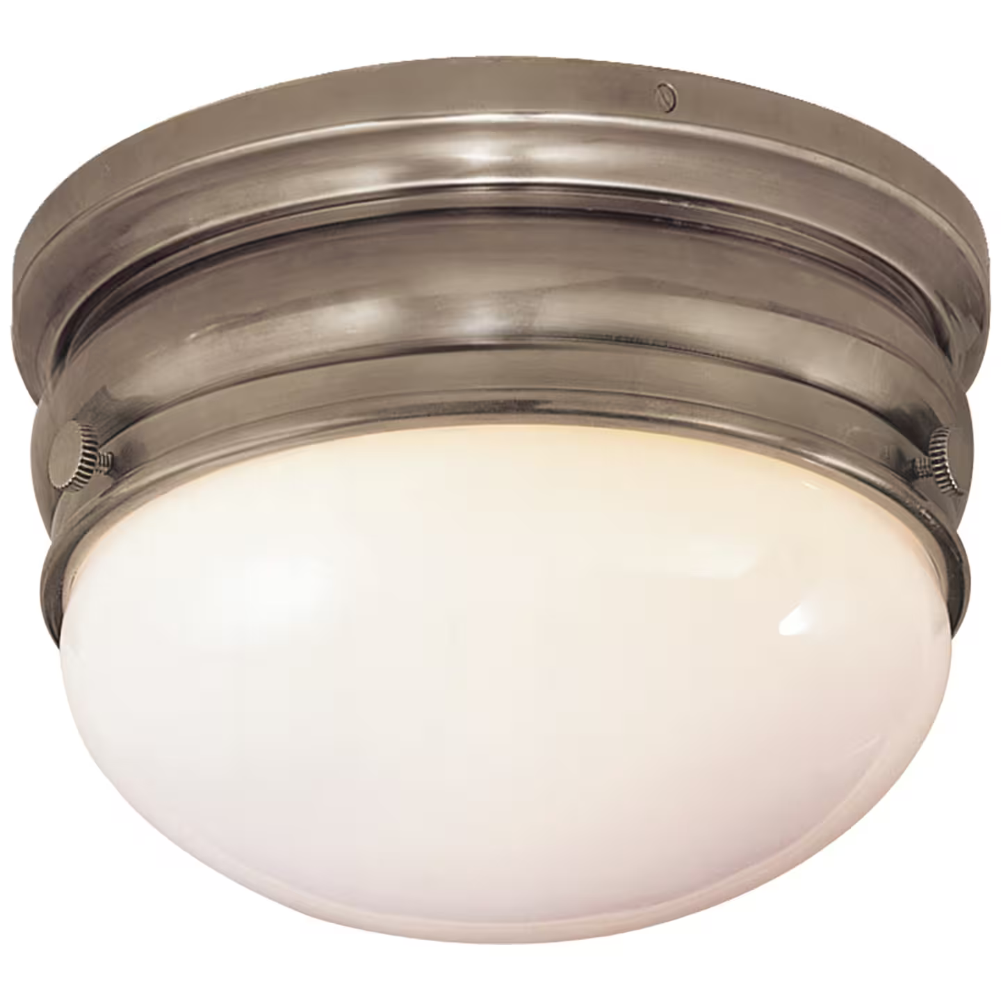 Crown Small White Glass Flush Mount