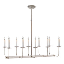 Linear Ten-Light Branched Chandelier