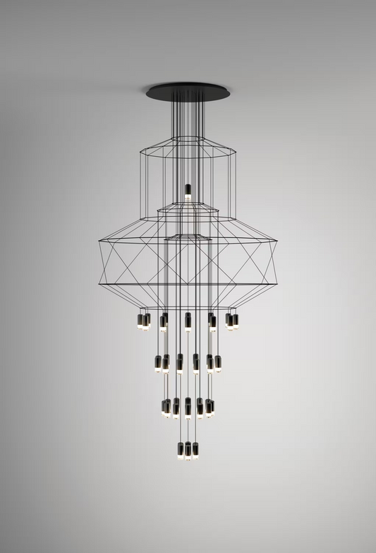 Wireflow Chandelier Forty-Three Light LED Pendant
