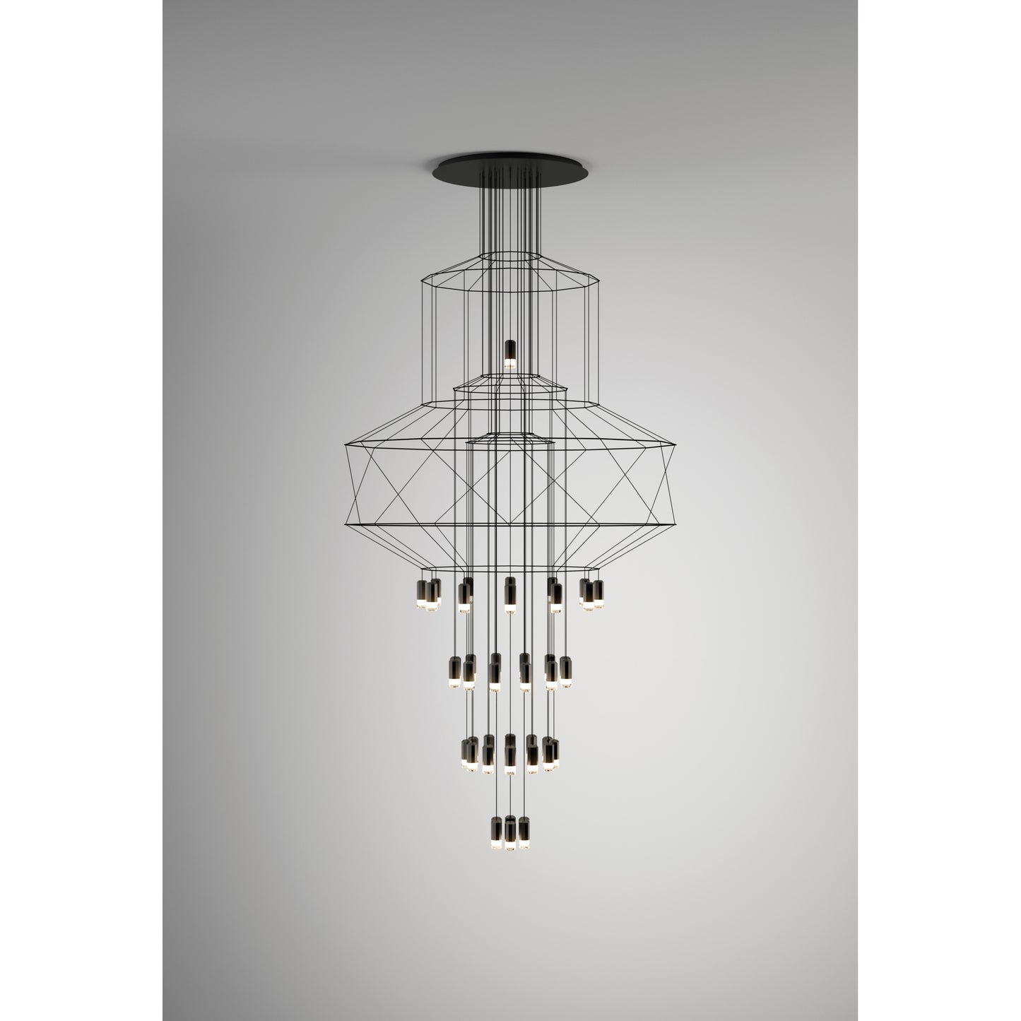 Wireflow Chandelier Forty-Three Light LED Pendant