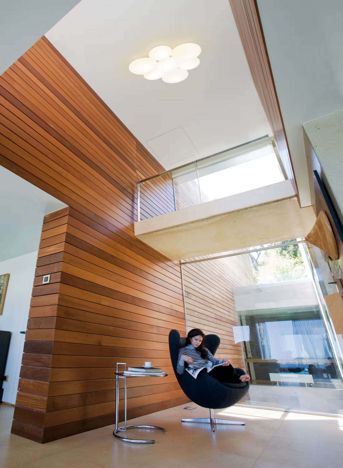 Puck Wall or Ceiling Light with Blown Glass White