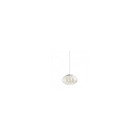 Arabesque Single-Light Oval Pendant with Decorative Blown Glass