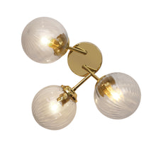 Globus Three-Light Wall Or Flush Mount with Clear Glass