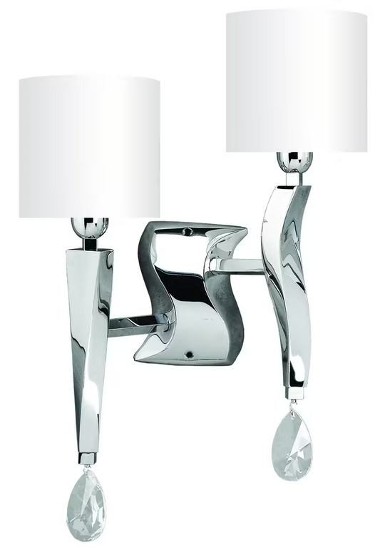 Aire Two-Light Wall Lamp with Asfour Lead Crystal