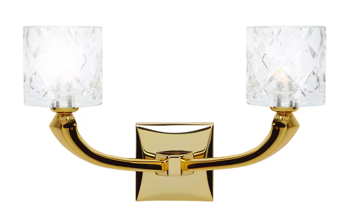 Epsylon Two-Arm Wall Light with Lead Crystal