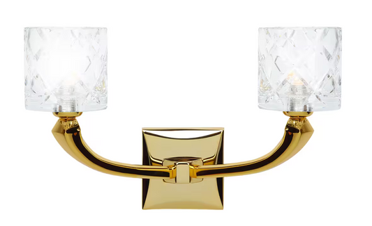 Epsylon Two-Arm Wall Light with Lead Crystal