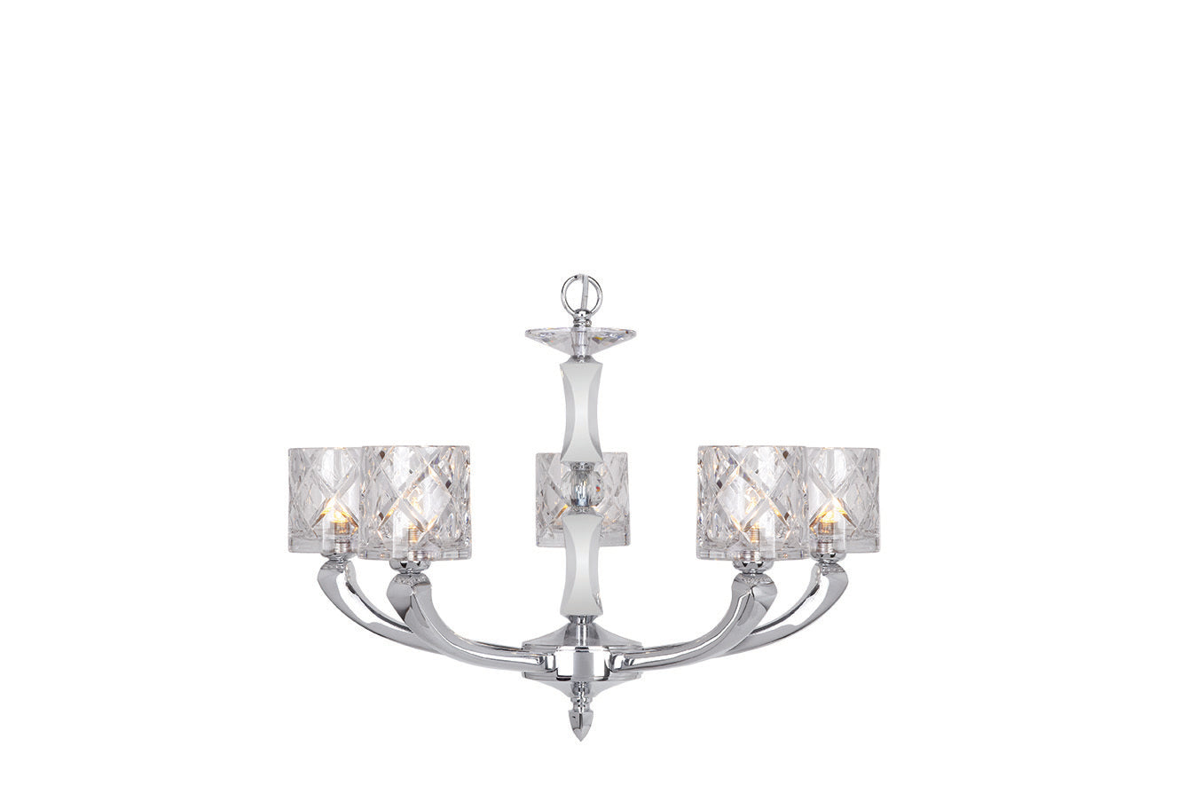 Epsylon Five-Light Chandelier with Lead Crystal