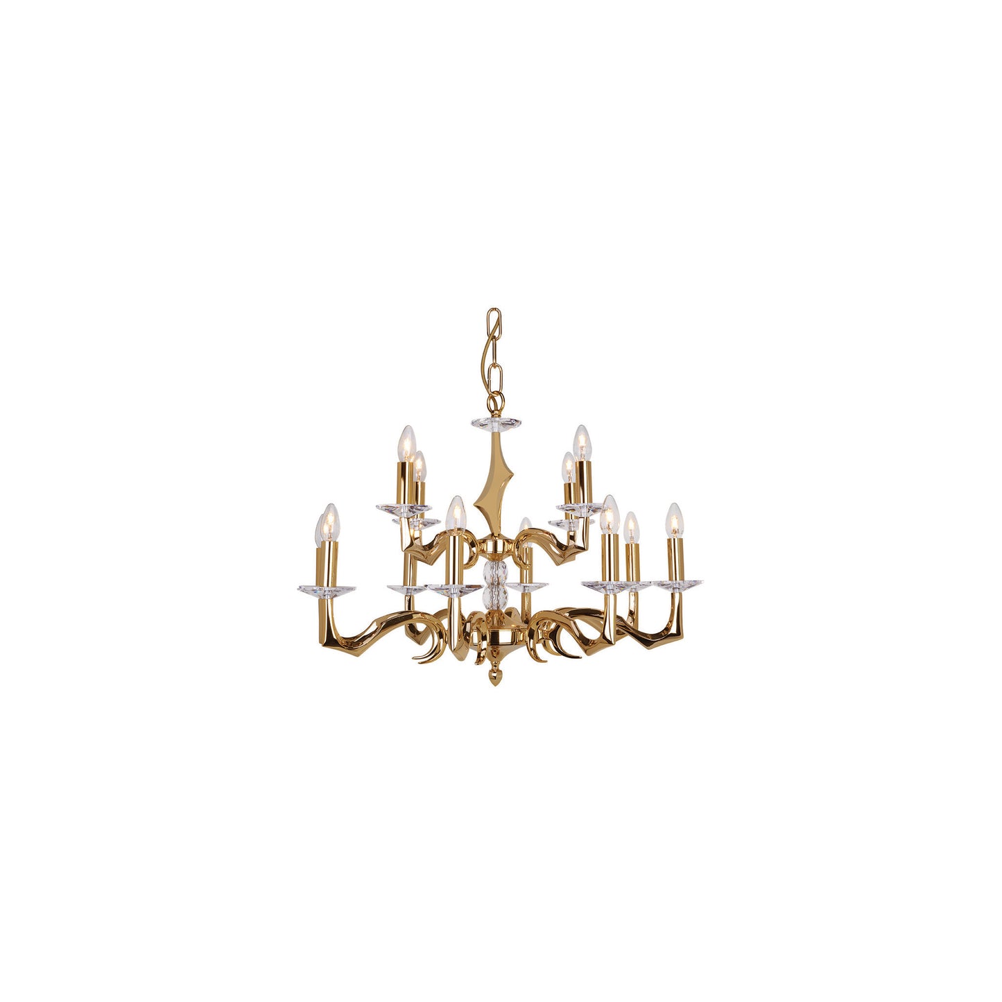 Sculpture Twelve-Light Chandelier with Asfour Lead Crystal