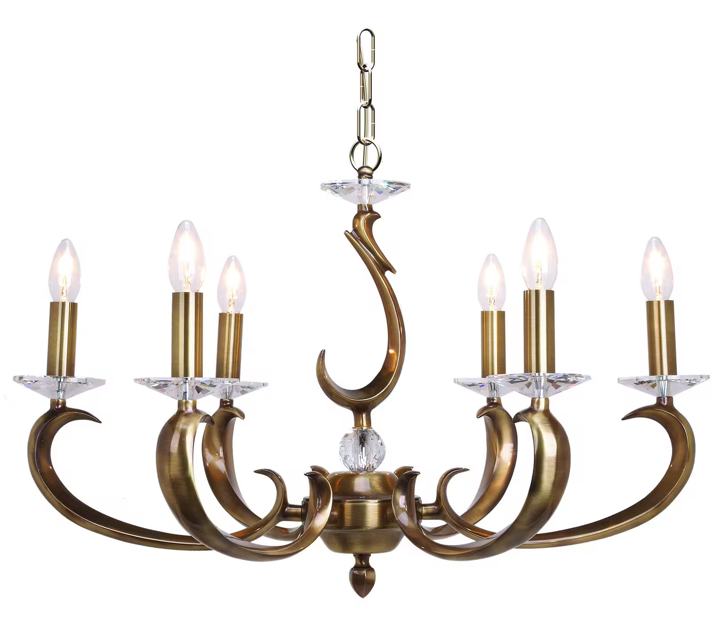 Esbelta Six-Light Chandelier with Asfour Lead Crystal