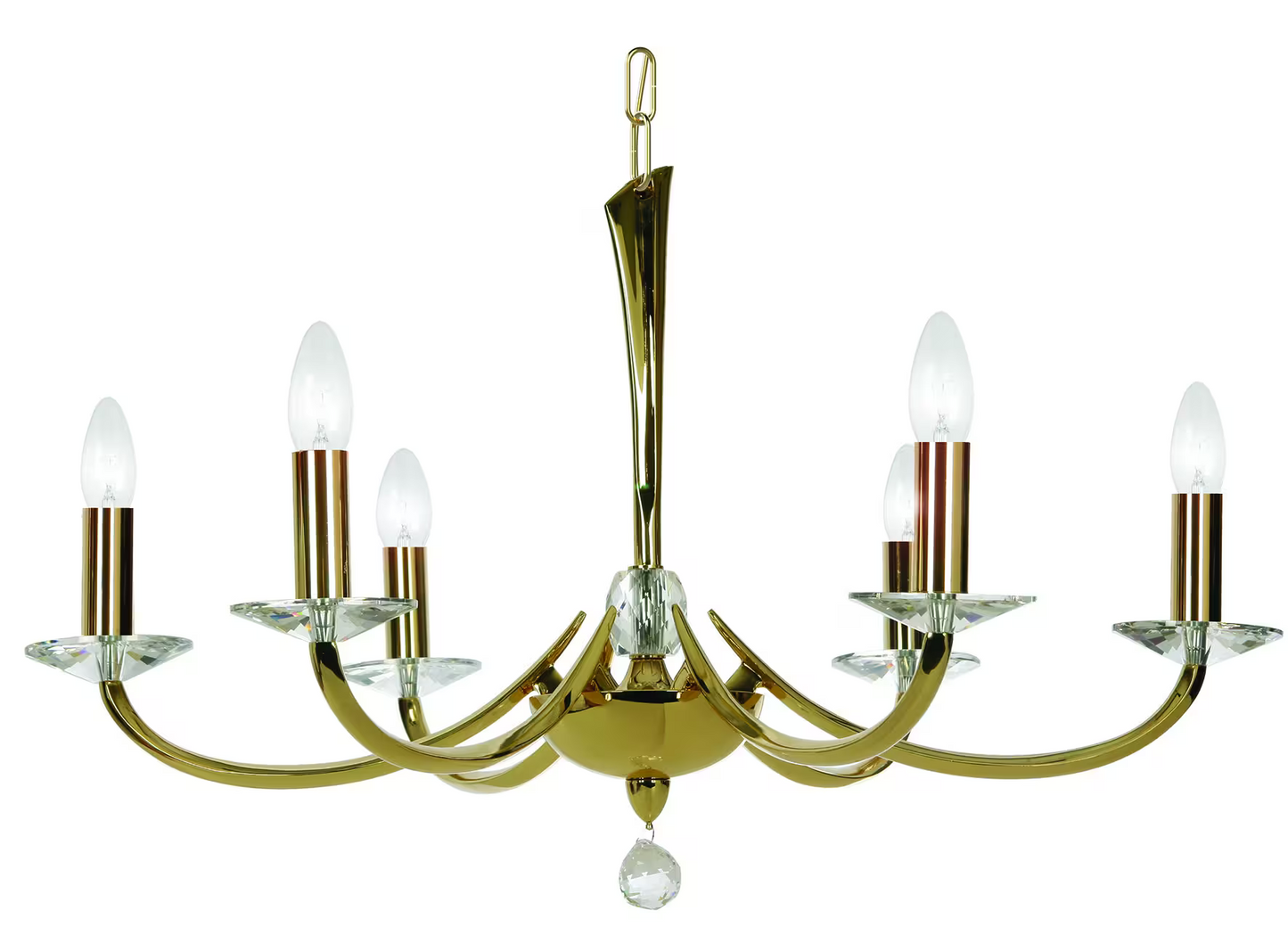 Bahia Six-Light Chandelier with Asfour Lead Crystal