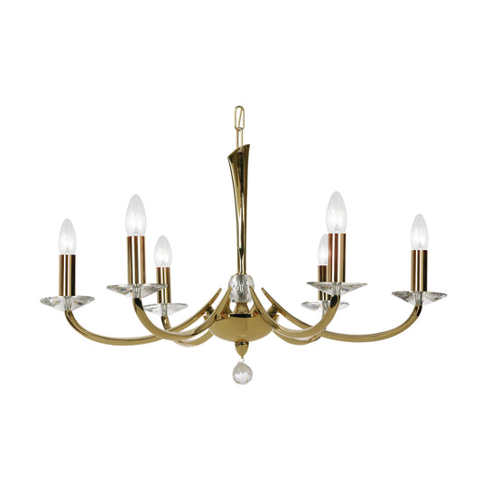 Bahia Six-Light Chandelier with Asfour Lead Crystal