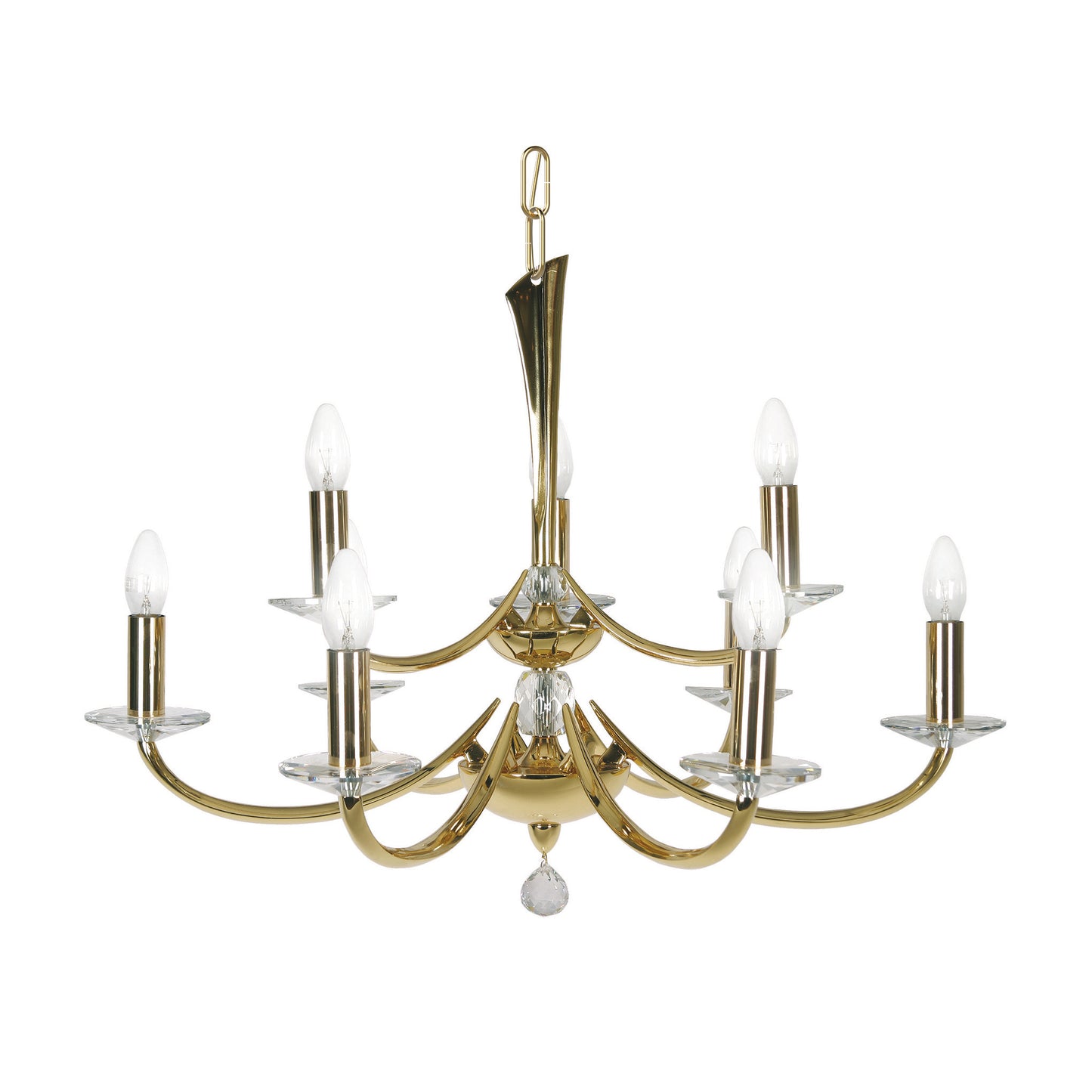 Bahia Nine-Light Chandelier with Asfour Lead Crystal