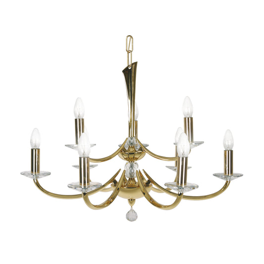 Bahia Nine-Light Chandelier with Asfour Lead Crystal