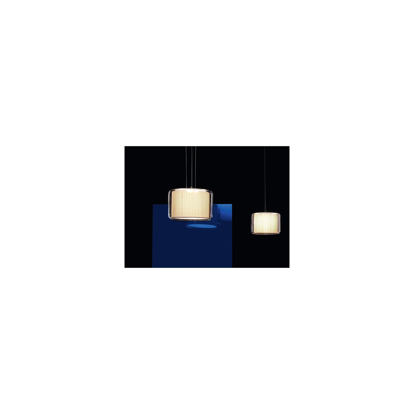 Mercer 44 Large Transparent Glass Pendant with Textile Shade