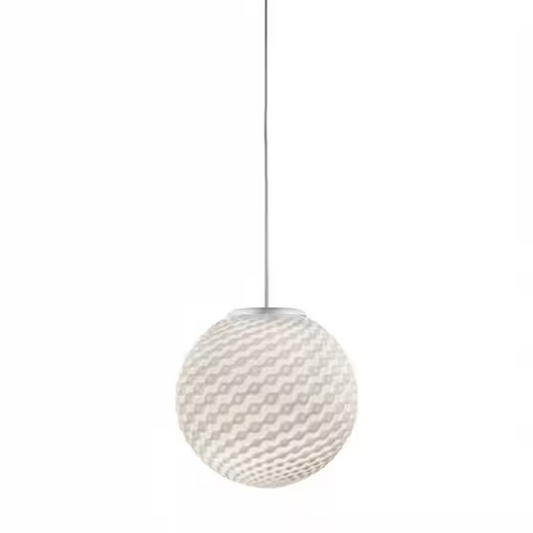 Arabesque Single-Light Beaded Pattern Pendant with Decorative Blown Glass