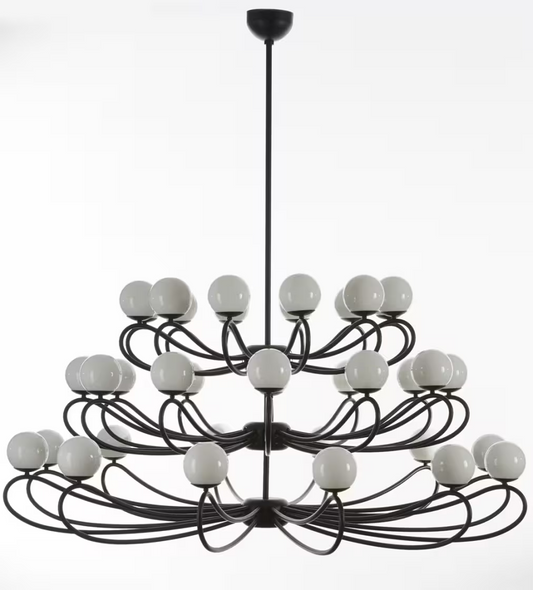Papillion 36-Light Chandelier with White Glass