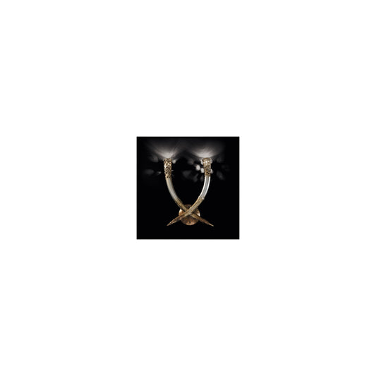 Safari Two-Light Wall Lamp with Drilled Details & Striped Shades