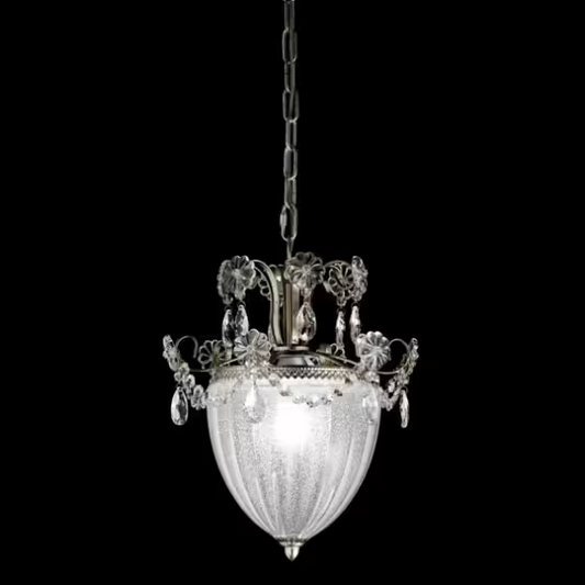 Rugiada Antique Gold Pendant with Blown Murano Glass