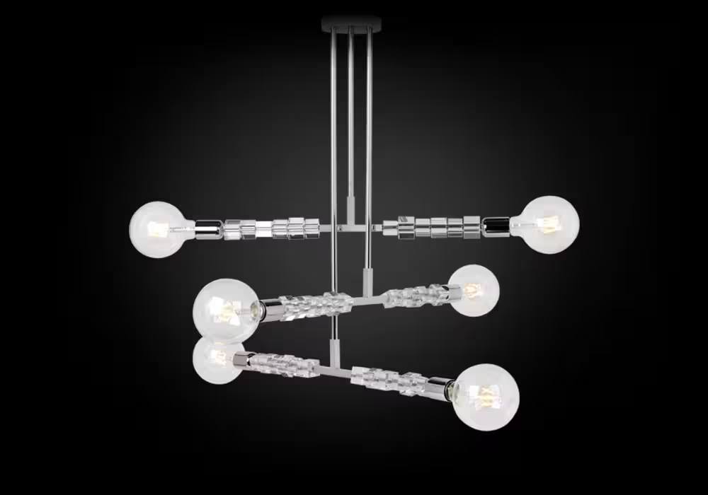 Cubs Six-Light Pendant with Clear Glass