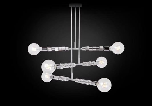 Cubs Six-Light Pendant with Clear Glass