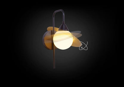 Orbits Adjustable Wall Light with White Glass