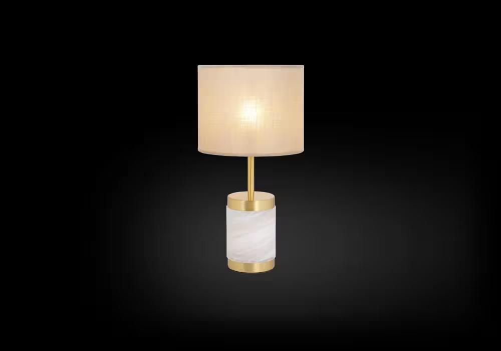 Stones Small Table Lamp Without Shade with Natural Alabaster