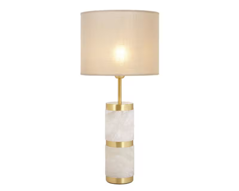 Stones Large Table Lamp Without Shade with Natural Alabaster