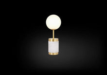 Stones Large White Glass Table Lamp with Natural Alabaster