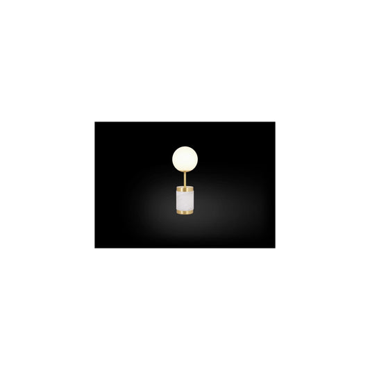 Stones Large White Glass Table Lamp with Natural Alabaster